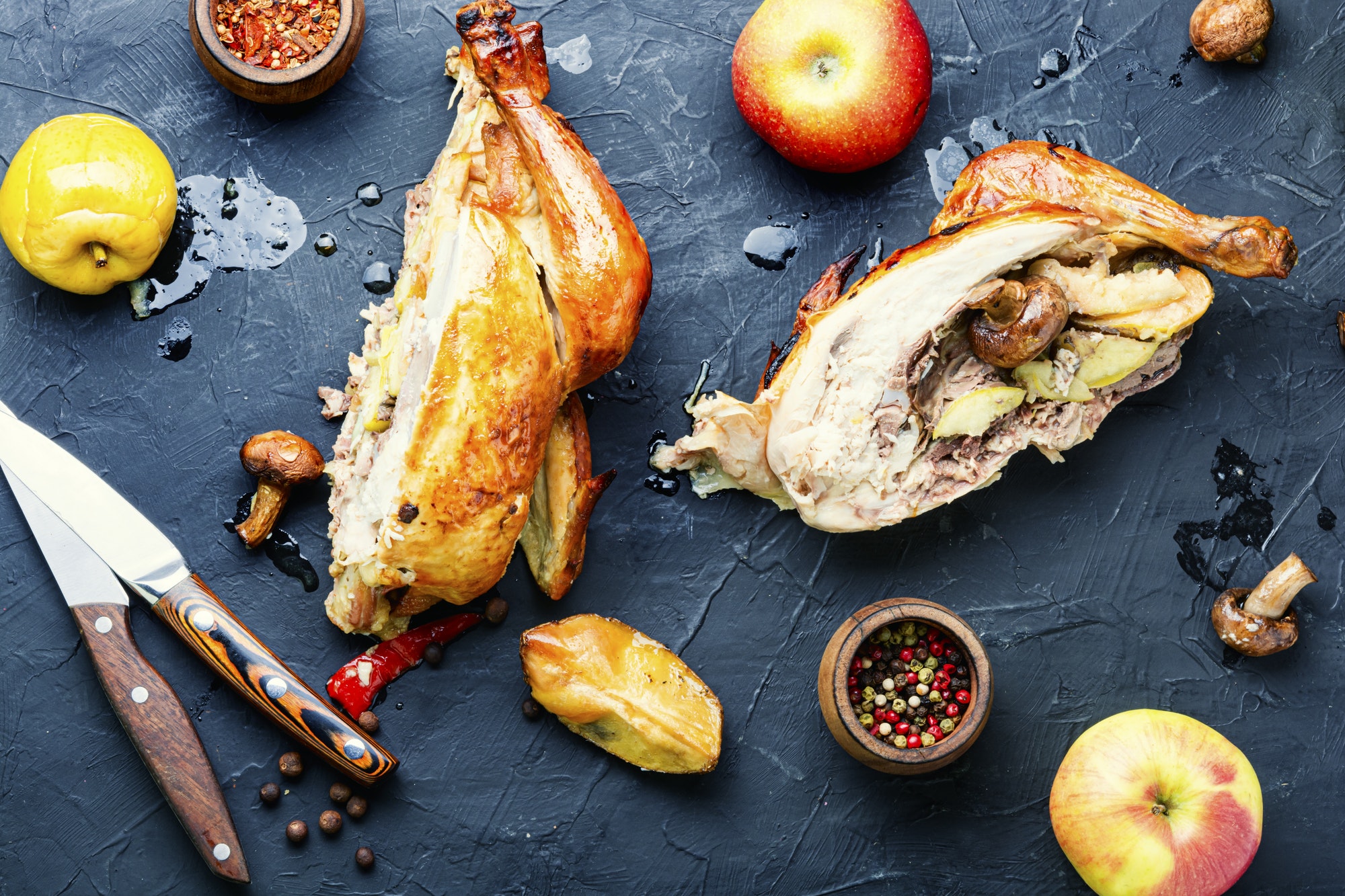 Chicken roast with apples