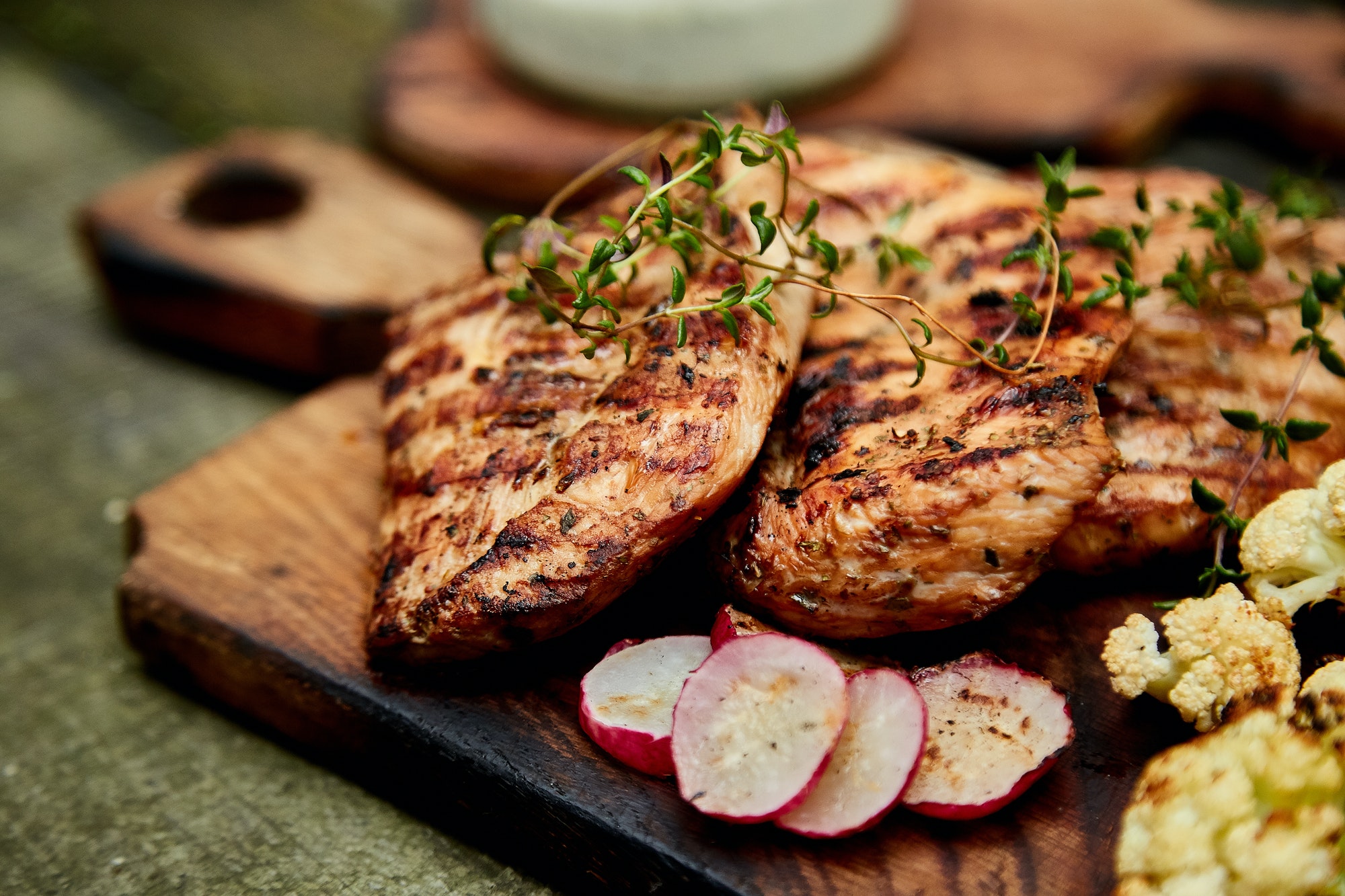 Grilled turkey meat.