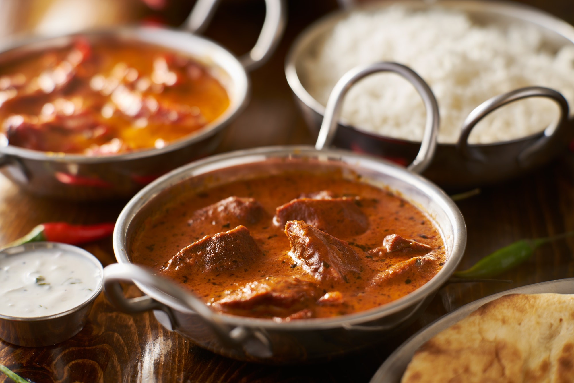 lamb tikka masala in balti dish